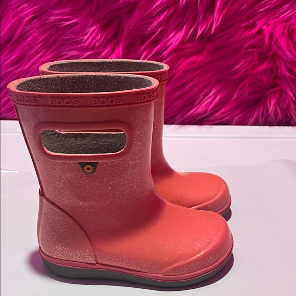 Bogs Kids' Pink Glitter Rain Boots - Picture 2 of 6